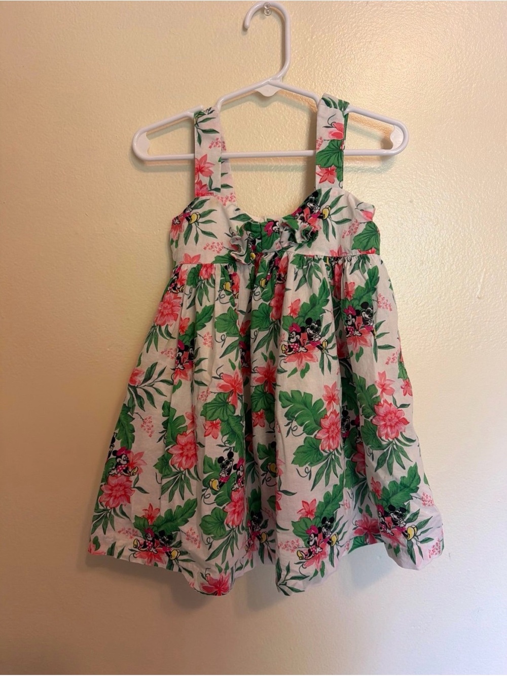 Janie and Jack Pink Floral Sundress with Green Leaves